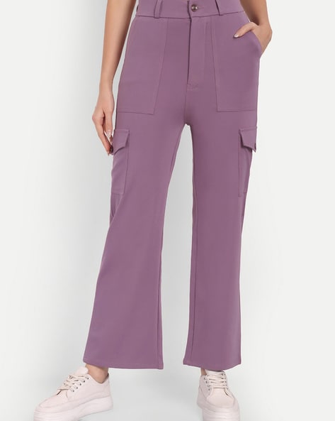 Buy Purple Trousers & Pants for Women by Broadstar Online