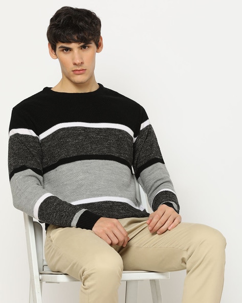 Colourblock Regular Fit Round-Neck Sweater