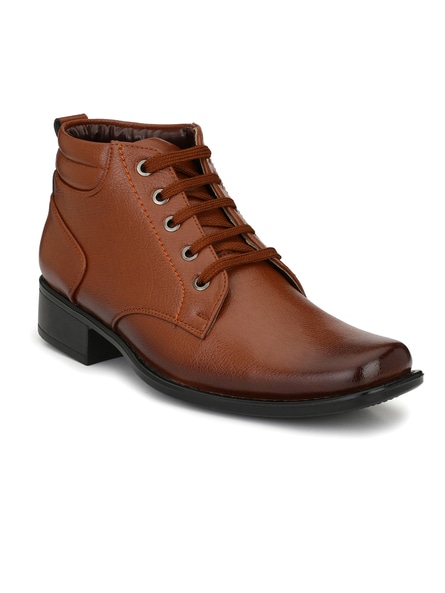 High cut leather clearance boots