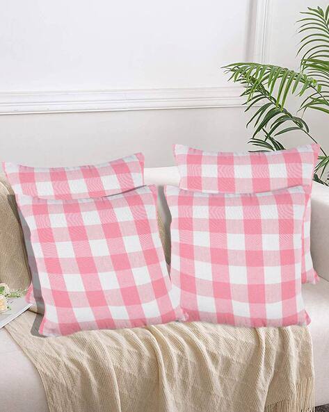 Decorative Pillows Pink Pillow Covers 20x20 Pack Of Checked