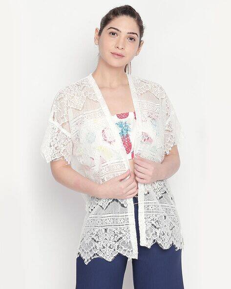Lace Shrug with Scalloped Hem