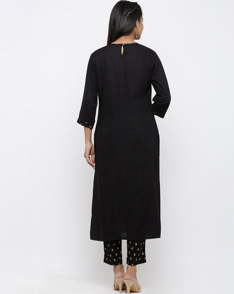 Buy Black Kurta Suit Sets for Women by GITHAAN Online | Ajio.com