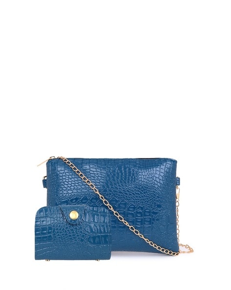 Guess Women's Blue Green Faux Crocodile Leather D'Orsay Shoulder Bag Purse  | eBay