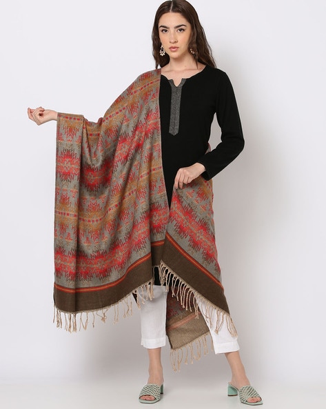 Woven Shawl with Tassels Price in India