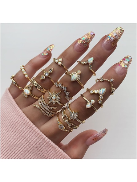 Buy Jewels Galaxy Silver Plated Studded Anti Tarnish Side Studded Pink  Stone Adjustable Finger Ring Online