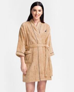 nautica Cotton Bath Robe with Patch Pockets-picture-46