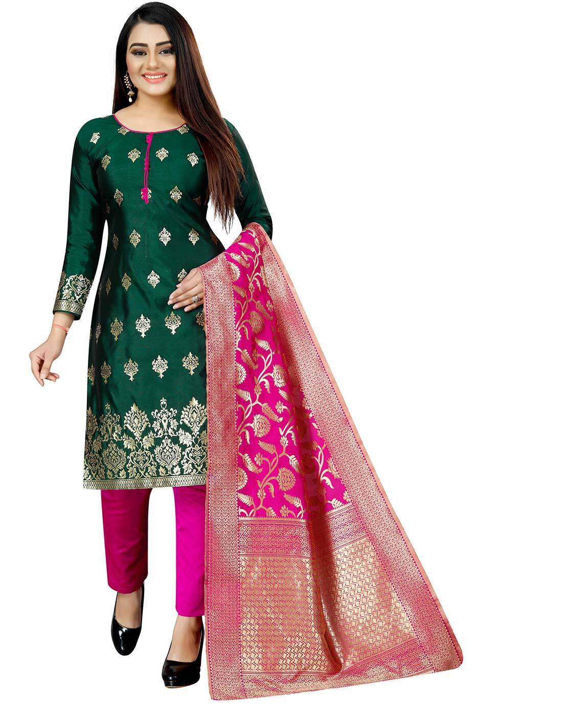 Buy Green Dress Material for Women by Manjula Saree Online | Ajio.com