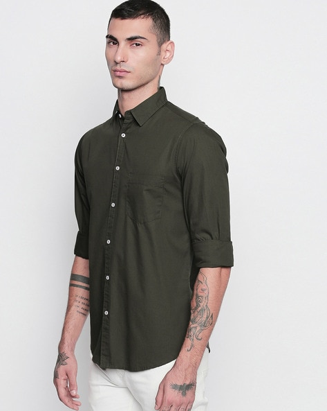 Buy Green Shirts for Men by DENNISLINGO PREMIUM ATTIRE Online