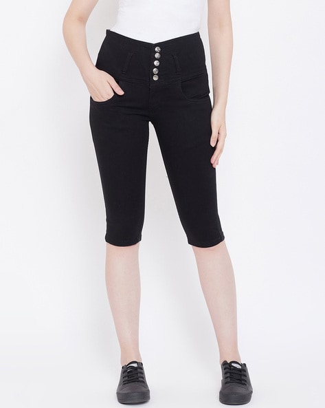 Buy High-Rise Slim Fit Capri Jeans Online at Best Prices in India