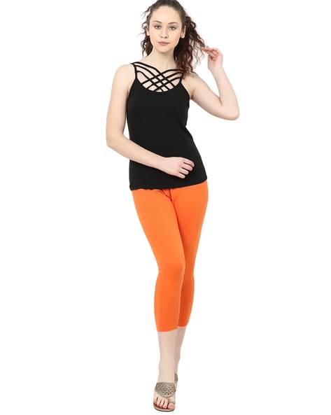 Buy Orange Leggings for Women by NGT Online