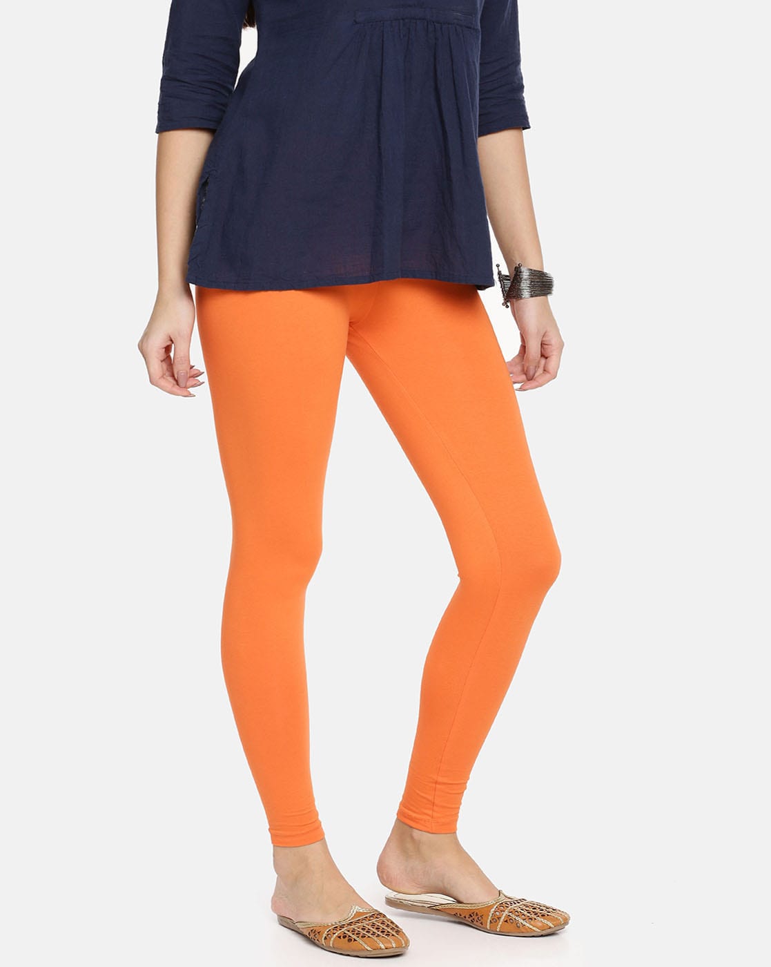 Buy TwinBirds Women's Leggings (Light Orange_X-Large) at