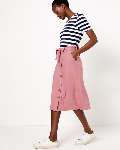 Button down shop a line skirt