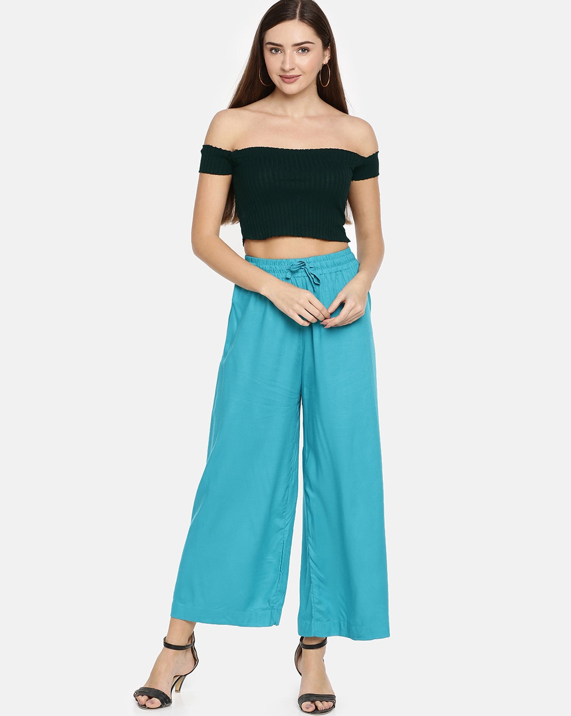 Navy Blue Palazzo Pants For Women | Shop online from सादा /SAADAA