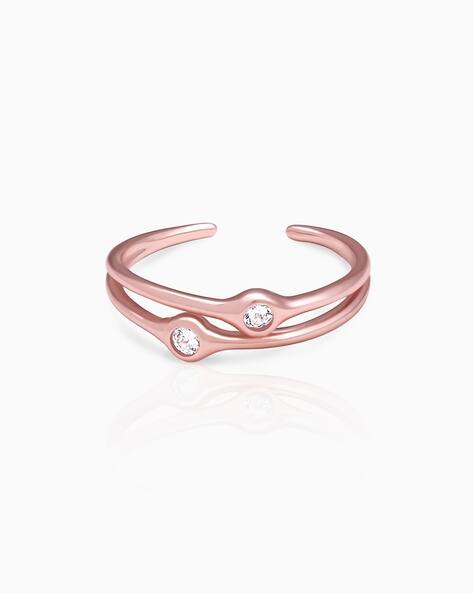 Giva Sterling Silver Rose Gold-Plated Dual Feat Ring