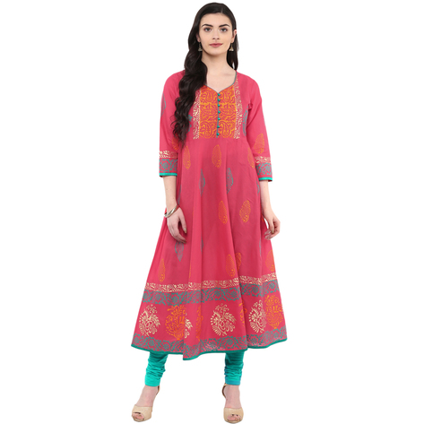 Riya Block Print Anarkali Kurta