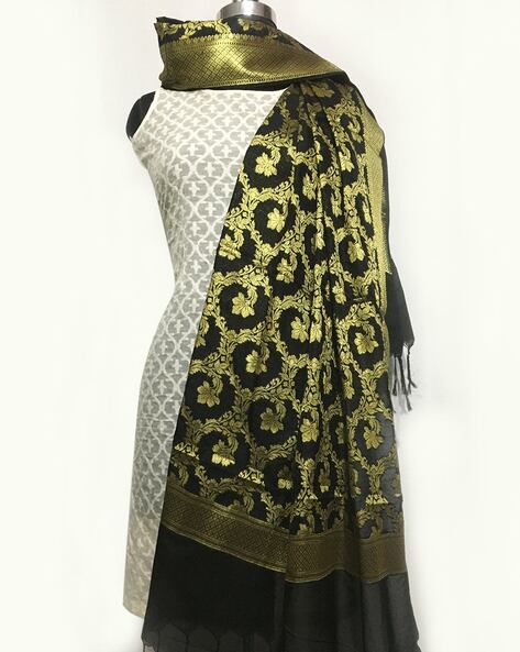 Floral Pattern Dupatta with Tassels Price in India