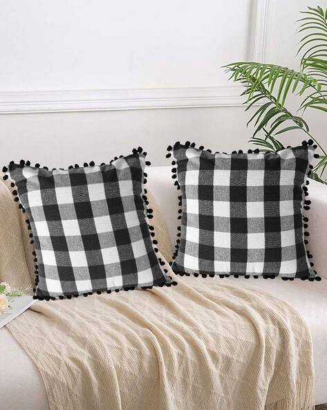 Set of Checked Cushion Covers