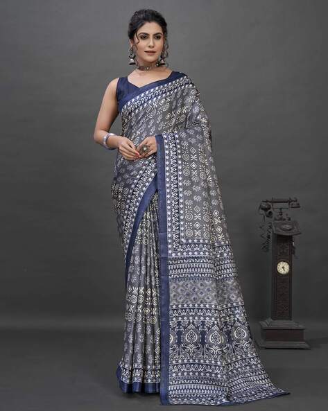 Buy MANSHI FASHION Printed Ikkat Khadi Silk, Art Silk Saree at Amazon.in