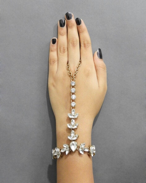 Women Punk Finger Ring Bracelet Triangle Conjoined Bracelet Hand Back Chain  Jewelry - AliExpress