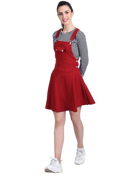 Maroon pinafore hotsell