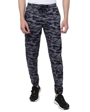 Grey Camo Straight Leg Cargo Track Pants