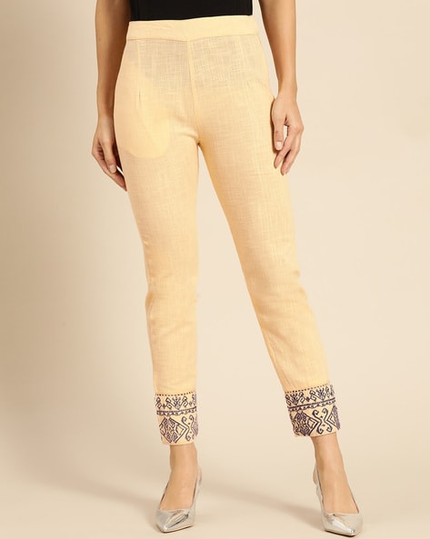 Cotton Regular Fit White Designer Ladies Lace Pant, 38 at Rs 499/piece in  New Delhi