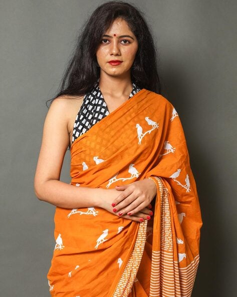 Buy Precious Orange Woven Paithani Silk Trendy Saree - Zeel Clothing