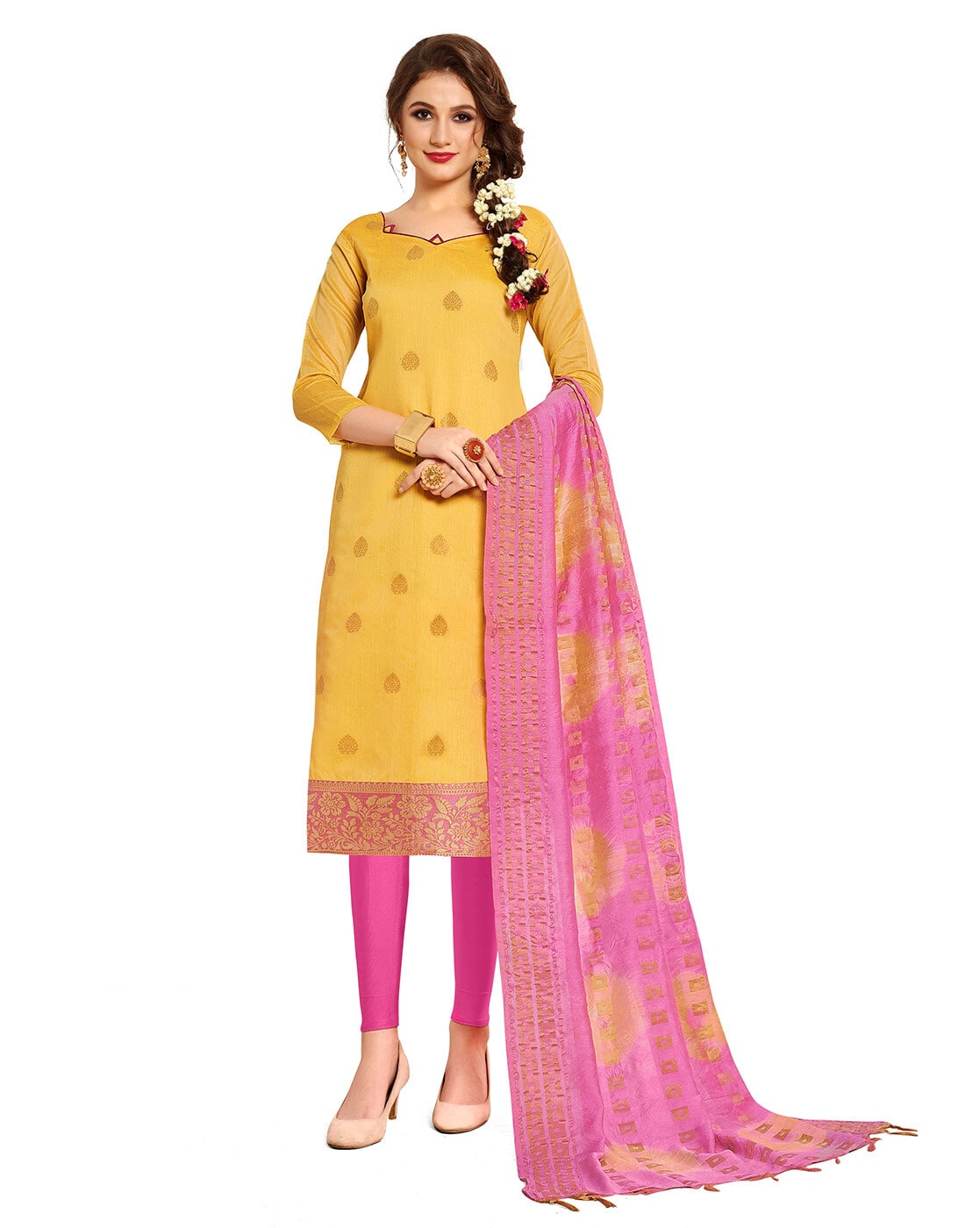 Buy Siril Women'S Crepe Fabric Multi & Pink Colour Unstitched Combo Printed  Salwar Suit Dress Material Online at Best Prices in India - JioMart.