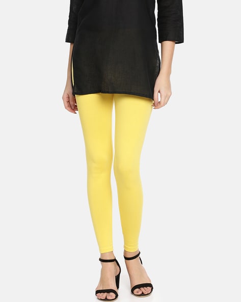 Buy Sasthita's - Regular Fit Full Length Women's Cotton Yellow Colored Full  Length Leggings - S at Amazon.in