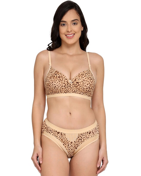 Leopard Print Bra And Panty Set