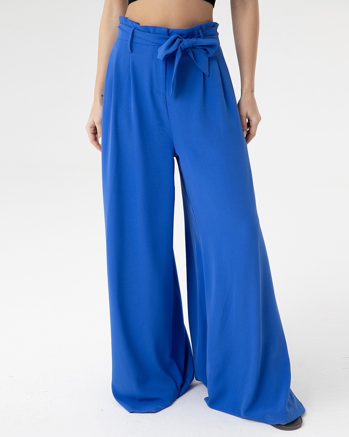 ROYAL BLUE WIDE LEG DRESS PANTS – Bachrach