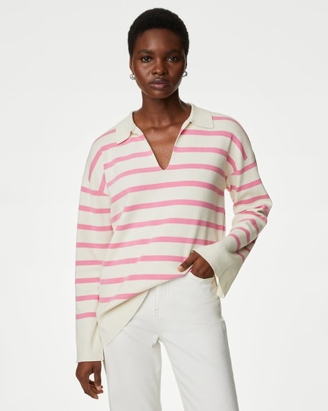 Buy White & Pink Sweaters & Cardigans for Women by Marks & Spencer Online