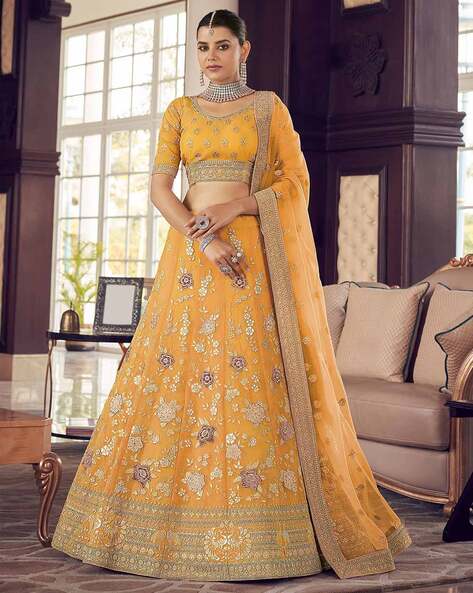 Yellow Lehenga - Buy Latest Yellow Color Lehenga Choli Online