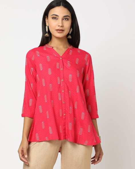 Printed V-Neck Tunic