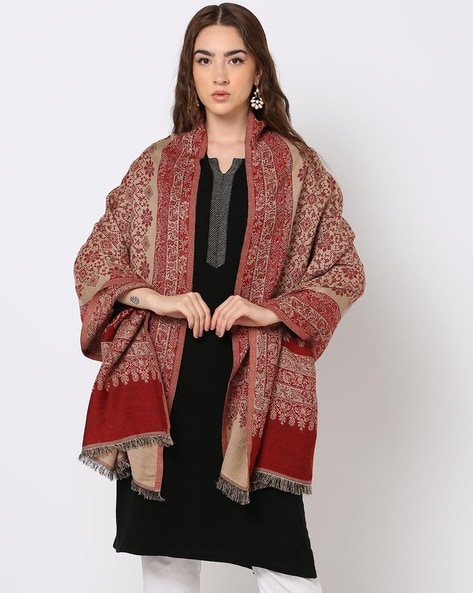 Floral Pattern Reversible Shawl Price in India