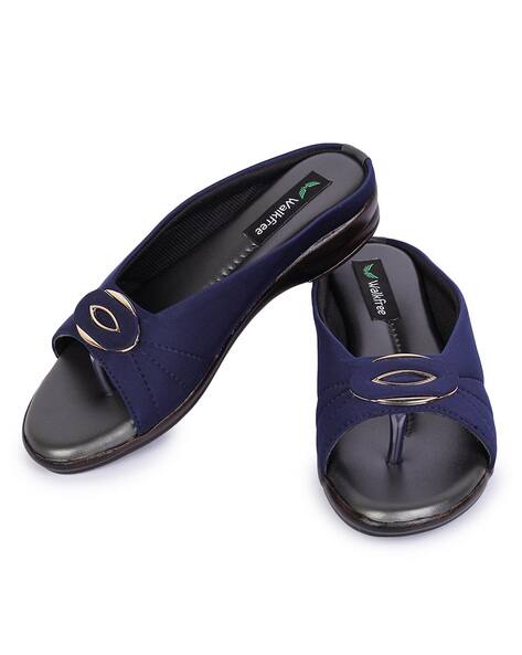 Peep Toe Slip-on Sandals with Applique
