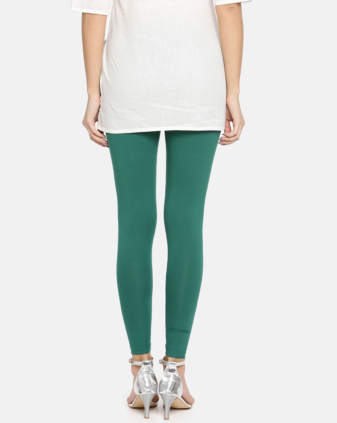 Rama Green color Ankle Length Cotton Lycra High Quality Leggings