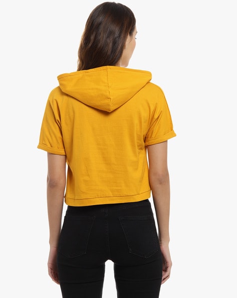 Mustard top crop hoodie