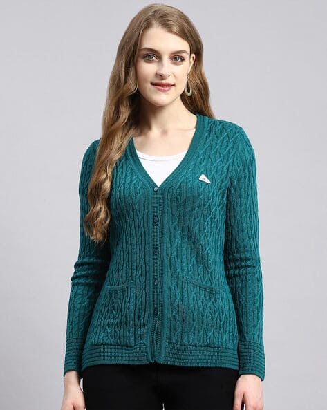 Buy Teal Sweaters Cardigans for Women by MONTE CARLO Online