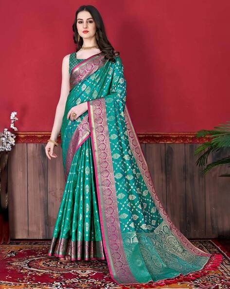 Embroidered Saree in Multicolor Shimmer - SR25248