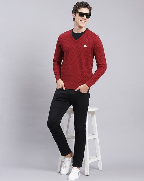 Buy Maroon Sweaters Cardigans for Men by MONTE CARLO Online