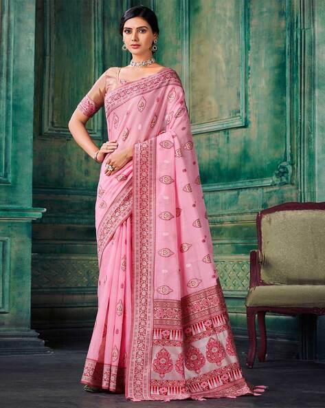 Buy Pink Sarees for Women by Ri-wah Online