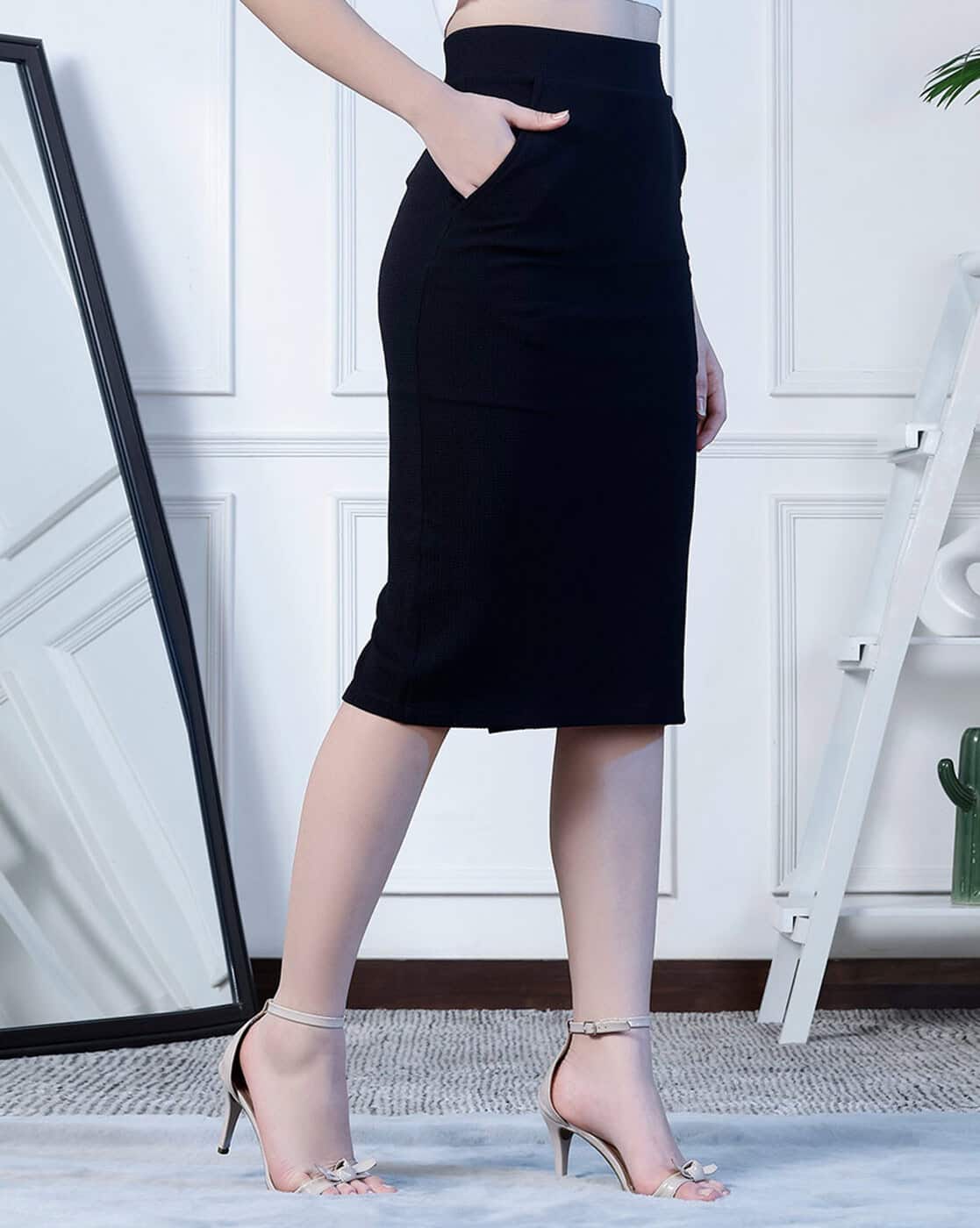 Buy NEUDIS Pencil Skirt with Pockets Online | Ajio.com