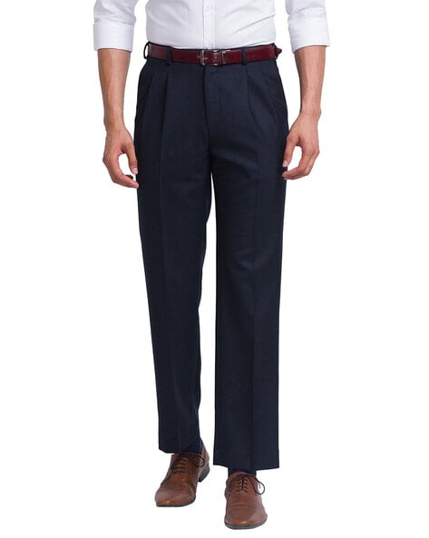 Buy Park Avenue Men Dark Grey Checked Formal Trousers - Trousers for Men  16882178 | Myntra