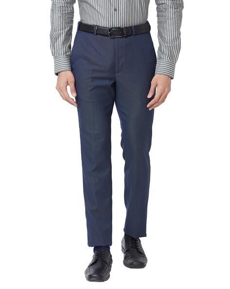60% OFF on Park Avenue Men Brown Smart Fit Solid Formal Trousers on Myntra  | PaisaWapas.com
