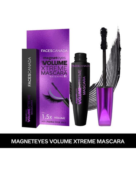 Faces Canada Magneteyes Volume Xtreme Mascara - Black Lengthens Lashes Waterproof Long Wear