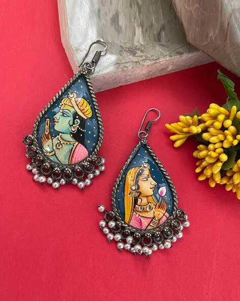 Radha Krishna Design Earrings- South India Jewels - Online Shop