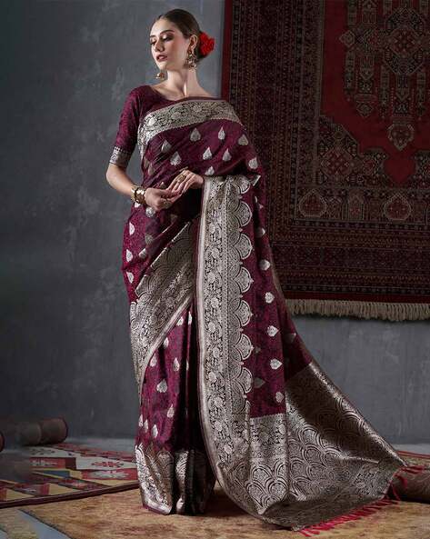 New Fashion Saree Design for Wedding Silver Colour