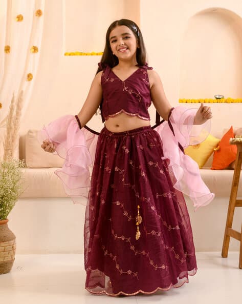 Pspeaches Embellished Lehenga Choli with Dupatta