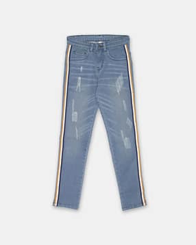 instafab Textured Distressed Mid Rise Jeans-picture-31